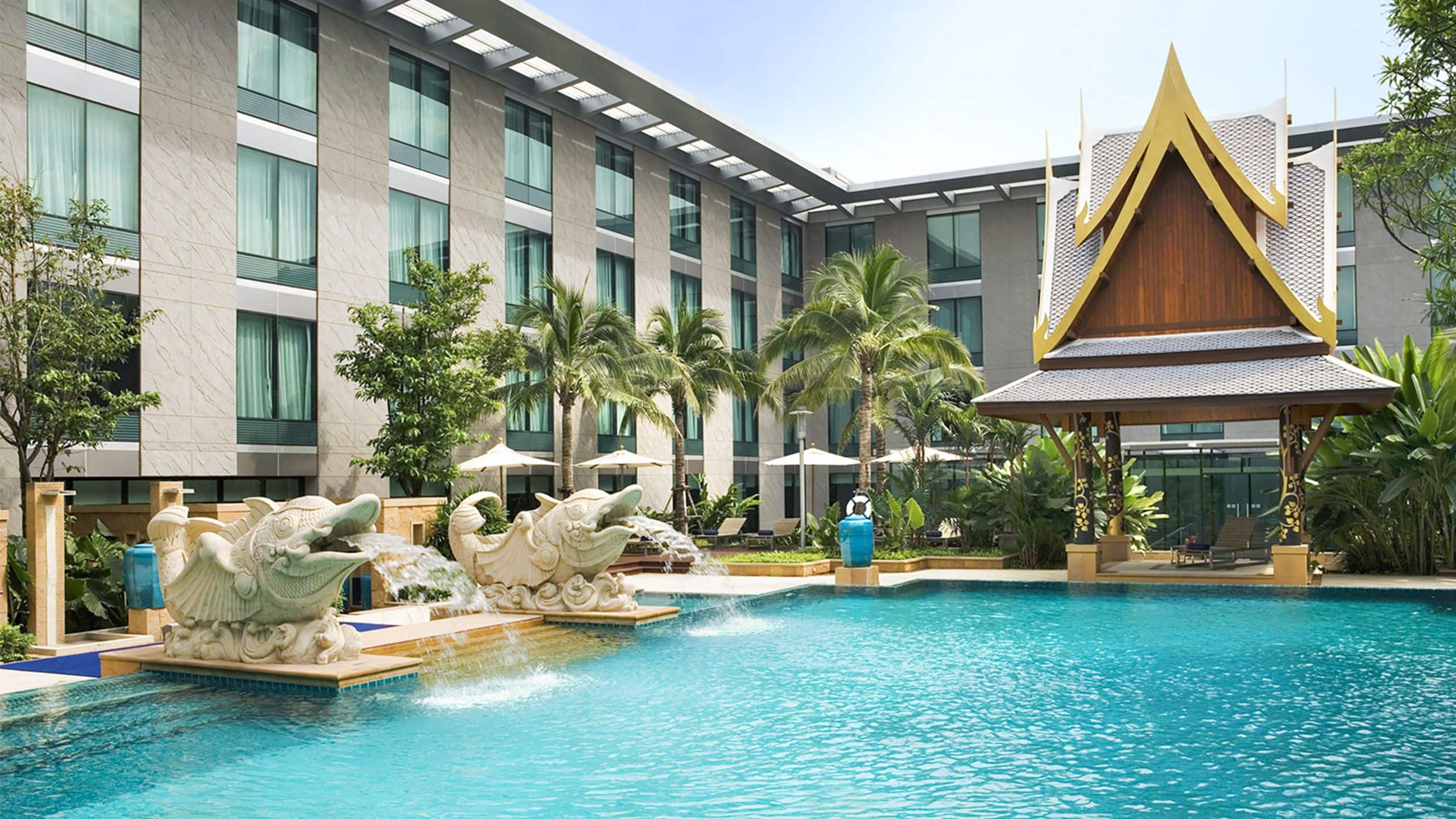 Outdoor pool at Hyatt Regency Bangkok Suvarnabhumi Airport