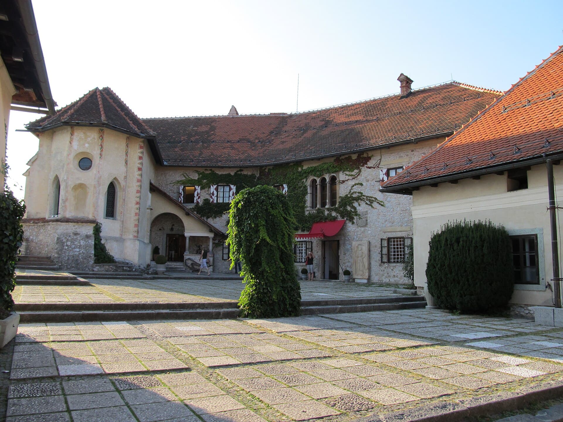 Buildings and courtyard inside Bled Castle